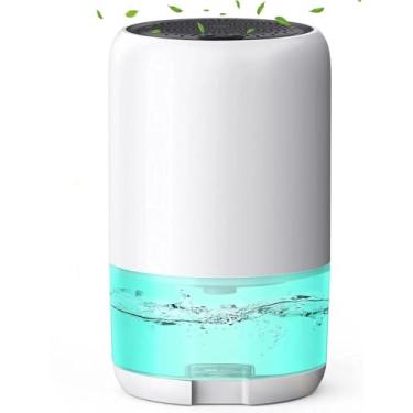 Imagem de Desumidificadores para casa, dois modos de funcionamento, 7 luzes LED coloridas, desumidificadores portáteis Wpsoert de 1000 ml para porão, quarto, cozinha, trailer, armário