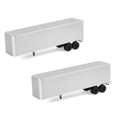 Imagem de C8765 2 Unidades Trailers Escala HO 1:87 Modelo Trailer para Modelo de Trator Ferroviário (Prata)