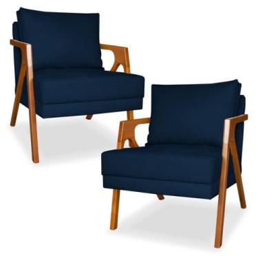 Imagem de Kit 2 Cadeiras Decorativas para Sala de Estar Mona Suede - Porto Decor