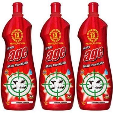 Imagem de 3 Inseticida Age Mata Baratas Mosquitos Formigas Tripla Ação