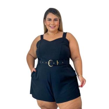 Imagem de Macaquinho PLus Size Feminino XG C Cinto Veste 52 ao 56 0557 - Bellucy