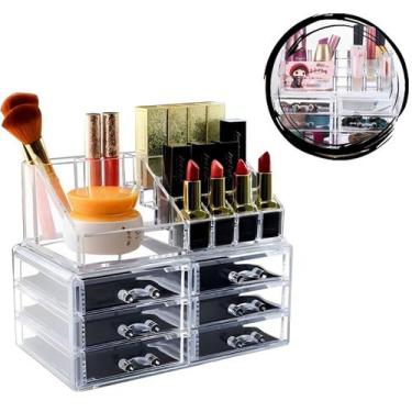 Imagem de Organizador Cosméticos Porta Maquiagem De Acrílico 6 Gavetas - Tesla S