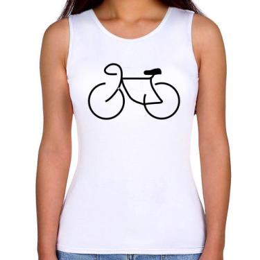 Imagem de Regata Feminina Bicicleta Traços - Foca na Moda, Branco, G