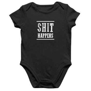 Imagem de Body Bebê Algodão Shit Happens - Foca na Moda, Preto, P