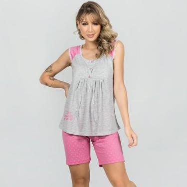 Imagem de Baby Doll Amamentação Feminino Adulto Malha Pijama - Bella Fiore Modas