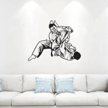 Imagem de adesivo de parede luta academia jiu jitsu tatame competição - Adesivos