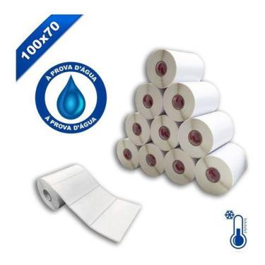 Imagem de Kit 10 Rolos Etiqueta Couche 100x70 Elgin, L42, Argox, Zebra - Label X