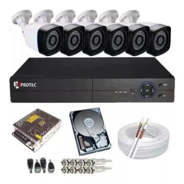 Imagem de Kit Cftv 6 Câmeras Segurança Infra Hd 1080p Dvr 8 Ch Hd 500gb - Jlprot