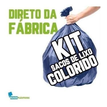 Imagem de Kit Saco Lixo 60 Lts 100un Preto + 100un Azul Reforçado - HIGIPACK