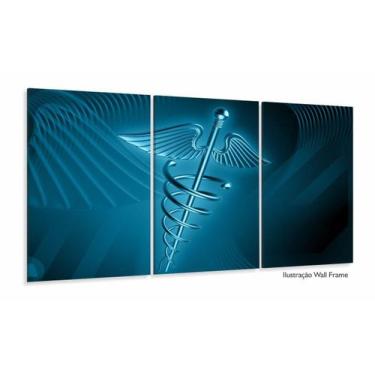 Imagem de Quadros Decorativos Medicina Logo 120x60 3 peças em Tecido - Wall Fram