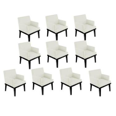 Imagem de Kit 10 Poltrona Cadeira Vick Decorativa Recepção Sala De Estar materia