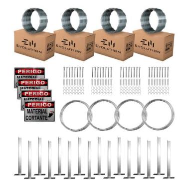 Imagem de Kit Completo Cerca Concertina Simples 30cm 40 Metros - Evolution Metai