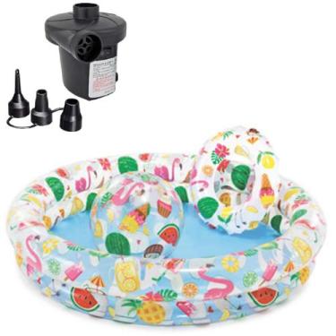 Imagem de Piscina inflável tropical c acessórios 150l + bomba elétrica - INTEX, 