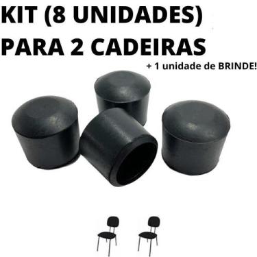 Imagem de Kit 8 Sapata Ponteira Borracha Resistente 2 Cadeiras 1.1/4 Pol 3,2cm -