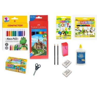 Imagem de Kit de Material Escolar Infantil Original e Garantia Marcas Compactor,