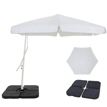 Imagem de Kit Ombrelone Lateral Suspenso 3m Oslo Com Alavanca + Base 60L Quadrada - Belfix