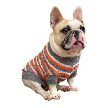 Imagem de Roupinha Pet Katlen Tricot Canetran Listra, Prata, G