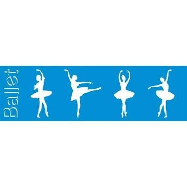 Imagem de Stencil Litoarte 8,4 x 28,6 cm - STE-263 Bailarinas