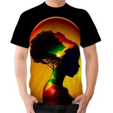 Imagem de Camiseta Camisa Ads  Silhueta Mulher Africana Continente - Fabriqueta,