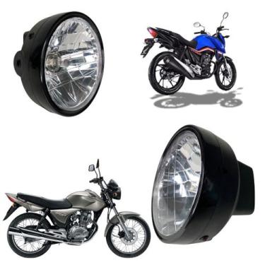 Imagem de Farol Completo CG Titan KS/ESFAN 125 2012 Aro Preto Injetado motoboy -