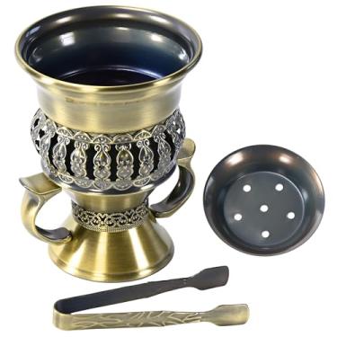 Imagem de Queimador Bakhoor, queimador de incenso a carvão, queimador de resina de olíbano, discos de carvão de incenso, kit Bukhoor com alça/pinças Mtal, para ioga, aromaterapia de spa, escritório, decoração
