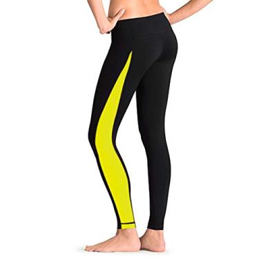 Imagem de YYHUI Meia-calça feminina de mergulho, ioga, surfe, longa, esportiva, natação, FPS 50+, Amarelo, XGG