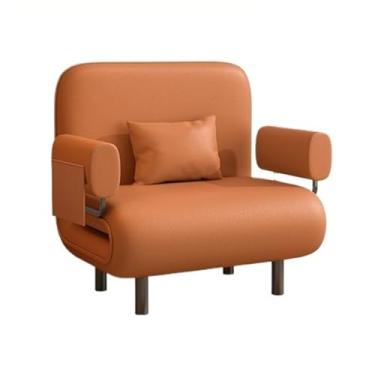 Imagem de Sofá-cama - Sofá-cama de couro sintético, cadeira conversível moderna multifuncional cama otomana dobrável para hóspedes com encosto ajustável para apartamento de quarto pequeno, sofá-cama confortável