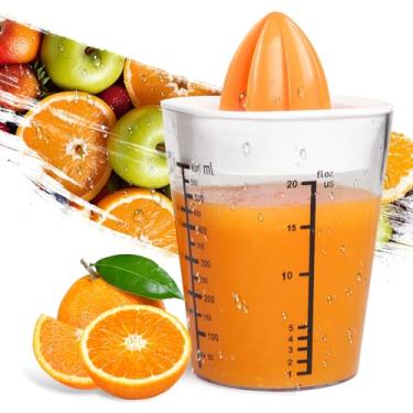 Imagem de SUREWIN Espremedor de frutas cítricas manual, espremedor de mão multifuncional, espremedor de limão e limão, espremedor de laranja com capacidade de 590 ml (branco, básico)