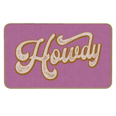 Imagem de Mingnei Tapete de porta Howdy rosa choque engraçado para cozinha doméstica, tapete de porta Howdy, Howdy Cowgirl, capacho para casa, cozinha, frente, interior, exterior, tapete de entrada, 76 x 43 cm