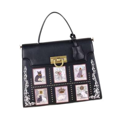 Imagem de Colaxi Bolsa feminina casual bolsa tipo mochila grande capacidade para férias viagens ao ar livre, Preto