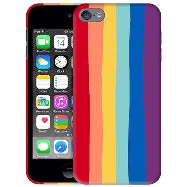 Imagem de Generic SM Capas para iPod Touch 7, capa para iPod Touch 6, capa para iPod Touch 5 - design multicolorido com estampa de arco-íris impresso em 3D, capa de plástico rígido para iPod Touch 7/6/5.