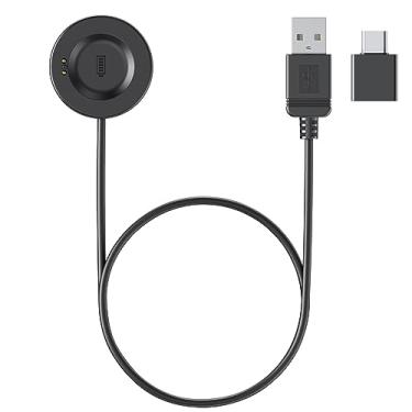 Imagem de Cabo carregador USB para iTouch Wearables Air 3/4 / SE, Sport 3, Explorer 3 Smartwatch, base de carregamento de substituição compatível com smartwatch iTouch (preto)