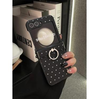 Imagem de Capa de cor sólida com anel de perfuração com glitter para Galaxy Z Flip 5 Z Flip5 Flip5 Zflip6, capa traseira, 6, para Samsung Galaxy Z Flip 5