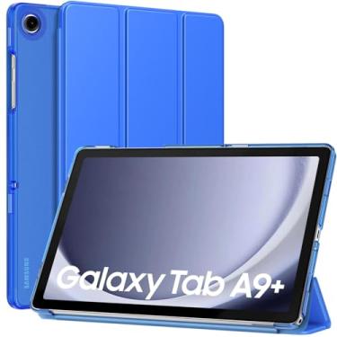 Imagem de MoKo Capa para Galaxy Tab A9+/A9 Plus 11 polegadas 2023, capa protetora inteligente com suporte fino com capa traseira translúcida de policarbonato rígido para tablet Tab A9 Plus (SM-X210/X216/X218),