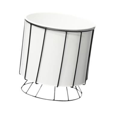 Imagem de IEUDNS Vaso de Plantas com Suporte Vaso de Plantas com Suporte Suporte para Flores Suporte de Metal Mesa Decorativa Suporte de Plantas de Ferro e Metal Vaso, Branco