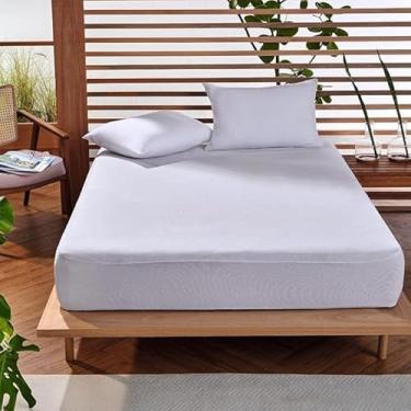 Imagem de Capa Protetora Impermeável Malha Colchão Casal Atura Até 35 cm Cama Box Antialérgica Anti-Ácaro