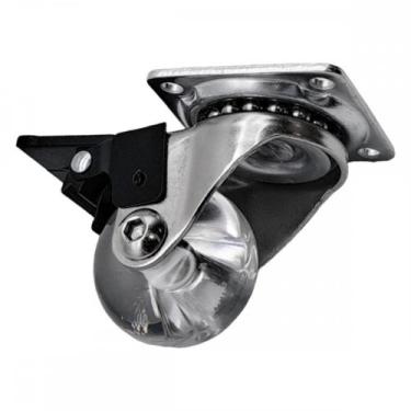 Imagem de Rodizio Silicone Jomarca Base Giratoria Com Trava 35Mm