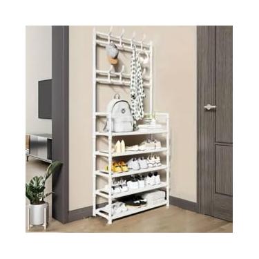 Imagem de Prateleira | Organize com Estilo: Prateleira 5 Níveis para Calçados e Roupas!