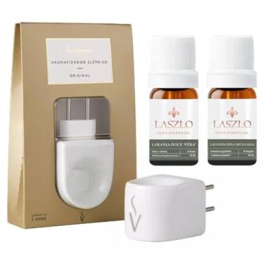 Imagem de Difusor Aromatizador Elétrico Bivolt Original + 2 Óleo Essencial Laranja e Lavanda