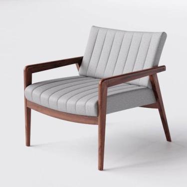 Imagem de Poltrona Decorativa Atenas Para Sala em Chenille Cinza Claro - Home Mo