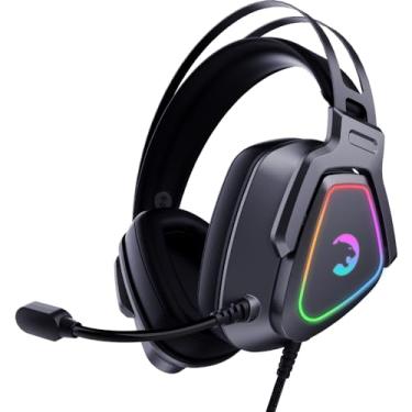 Imagem de Fone de ouvido Gamepower Kyruse PRO HiFi USB para jogos – Som surround virtual 7.1, fones de ouvido LED RGB com fio, drivers de 53 mm, design confortável, áudio espacial 360, microfone com