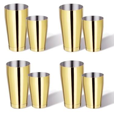 Imagem de Conjunto de 8 coqueteleiras Boston Shaker Profissional Bartender, Bartender, Coqueteleira, Aço Inoxidável, Coqueteleira de Martini, Lata com 510 g e 793 g Ferramenta Misturada de Álcool para