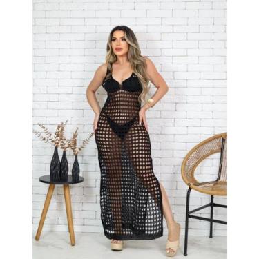 Imagem de Vestido Saída de Praia e Piscina Longo Fendas nas Laterais - Modella, 
