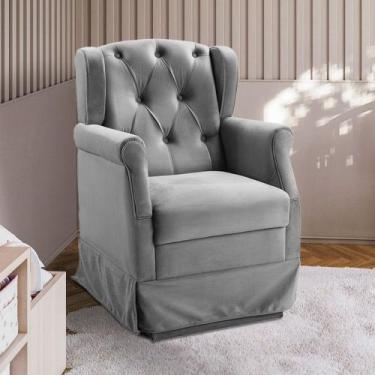 Imagem de Poltrona Cadeira de Amamentação Balanço Ternura Veludo Star Confort, C