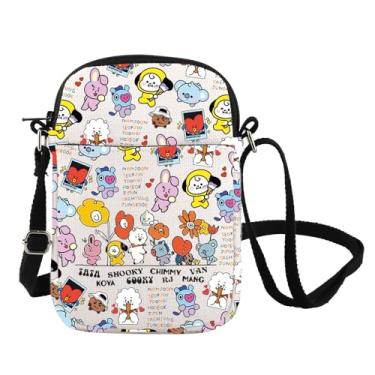 Imagem de FOTAP Bolsa transversal com personagens coreanos, presente do exército, membros do exército, produtos para fãs do grupo coreano, presente, Van Pop Cb, 14.5 * 1.5 * 21.5 cm / 5.7 * 0.59 * 8.46 inches