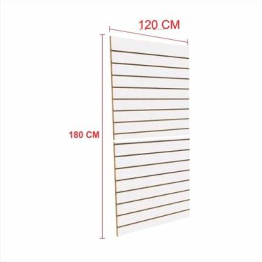 Imagem de Expositor painel canaletado 18mm Branco altura 180 cm comp 120 cm - E-