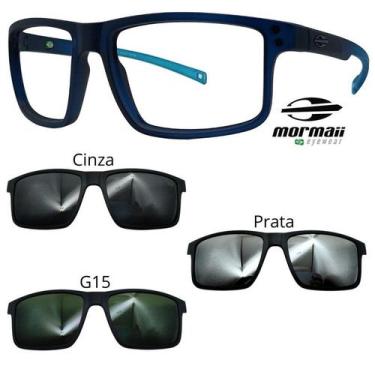 Imagem de Oculos Mormaii Swap 5 6127 KC6 Azul Fosco Com 3 Clipons, Cinza, G15, P