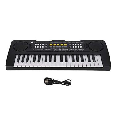 Imagem de Piano de teclado infantil, piano elétrico portátil de 37 teclas, brinquedo de instrumento musical de simulação com cabo USB para criança