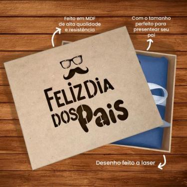 Imagem de Caixa MDF Decorada Pai Bigode Lembrança Presente Dia dos Pais 23x19x8 