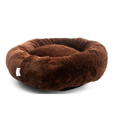 Imagem de Cama Caminha Pet Nuvem Redonda Pelucia Com Ziper Tamanho P 50x50 Cama Ninho Pet Para Cachorros e Gatos, Com Ziper Nas Bordas e Fundo, Macia e Confortável Antiderrapante e Ergonômica (MARROM)